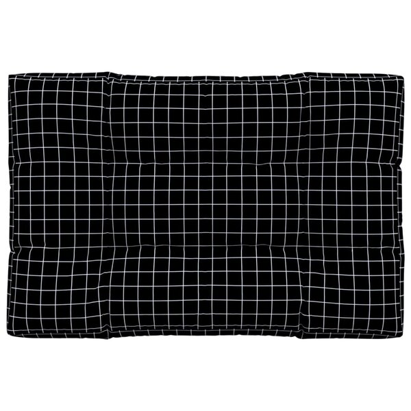 vidaXL Coussin de palette motif à carreaux noir 120x80x12 cm tissu
