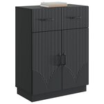 vidaXL Buffet avec tiroir Noir 66 x 34 5 x 87 cm Bois d'ingénierie