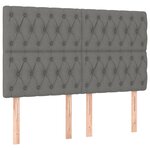 vidaXL Tête de lit à LED Gris foncé 160x7x118/128 cm Tissu