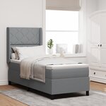 Lit Box Spring vidaXL avec Matelas Gris clair 80x200 cm Tissu