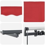 vidaXL Auvent Rétractable Manuel Rouge 600 × 300 cm tissu