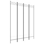 vidaXL Cloison de séparation 4 panneaux Blanc 160x200 cm Tissu