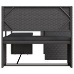 vidaXL Canapé de jardin avec table et coussins en forme de L noir
