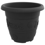 vidaXL Pot à fleurs rond 24 Pièces Noir Ø 26 x 21 5 cm Plastique