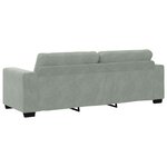 Ensemble de canapé 3 pièces avec coussins en velours gris clair
