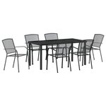 vidaXL Set de jardin de 7 pièces en acier anthracite
