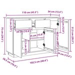 vidaXL Buffet avec tiroir Brun cire 110 x 34 x 75 cm Pin massif