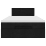 vidaXL Lit ottoman avec matelas noir 120x200 cm tissu