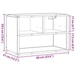 vidaXL Meuble TV chêne fumé 60x31x39 5 cm bois d'ingénierie et métal