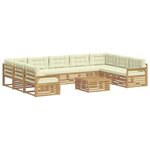 vidaXL Ensemble de canapés d'extérieur 10 Pièces Blanc et crème