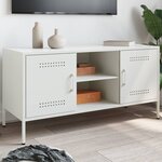 vidaXL Meuble TV blanc 100 5x39x50 5 cm acier