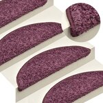 vidaXL Tapis de marches d'escalier 15 Pièces Violet foncé 65x21x4 cm