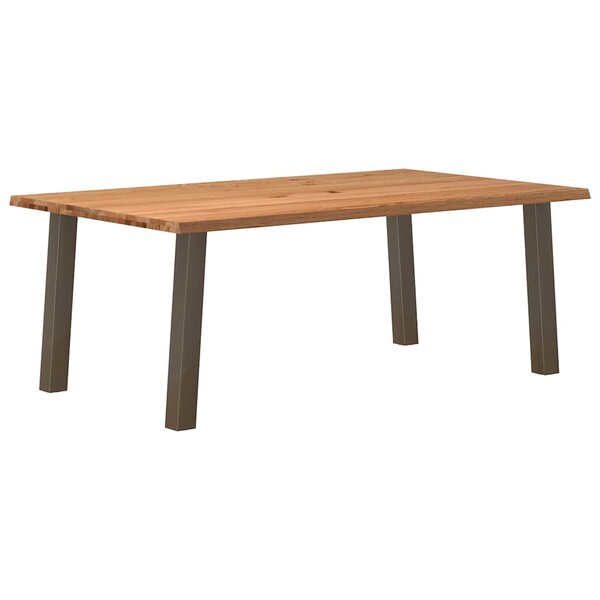 vidaXL Table à manger marron clair bois de chêne massif rectangulaire