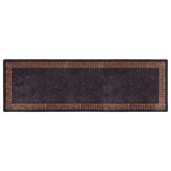 vidaXL Tapis lavable antidérapant 80x300 cm Noir et doré