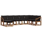 vidaXL Ensemble de canapés d'extérieur 8 pc Naturel et Noir