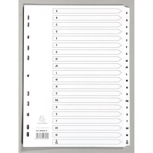 Intercalaires Imprimés À Touches Plastifiées - 20 Touches Az - A4 - Blanc - Exacompta