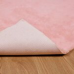 vidaXL Tapis en Fourrure Synthétique de Lapin Olite Rose 200 x 200 cm