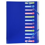 Trieur Polypropylène 3 Rabats 12 Compartiments Opak - Couleurs Assorties - X 10 - Exacompta