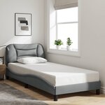 vidaXL Cadre de lit avec lumières LED gris clair 80x200 cm tissu