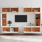 vidaXL Meubles TV 6 Pièces Blanc Bois massif de pin
