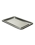 (lot   50 plateaux) plateau de présentation en plastique rectangulaire argent 46 x 30cm