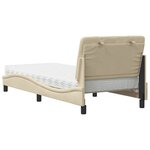 vidaXL Lit avec matelas crème 90x190 cm tissu