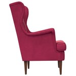 vidaXL Fauteuil Bordeaux Velours