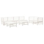 vidaXL Salon de jardin 9 Pièces Blanc Bois de pin massif