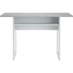 Table d'appoint TAVOLO dépliante - Mélaminé gris béton - 120 x 35/70 x 75/77 cm