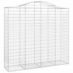 vidaXL Paniers à gabions arqués 2 Pièces 200x50x180/200 cm Fer galvanisé