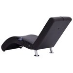 vidaXL Chaise longue de massage avec oreiller marron similicuir