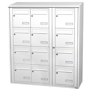 Bloc collectif Leabox 3x4 grade 3 simple face extérieur fixation murale blanc neige ral 9016 finition brillante