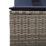 vidaXL Chaise longue double avec auvent et coussins en polyrotin gris