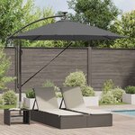 vidaXL Parasol banane à mât déporté Anthracite 294 x 294 x 248 cm