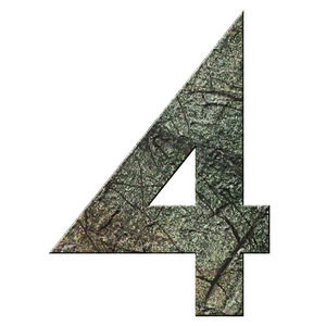 Numéro 4 - Numéro adhésif pour boîtes aux lettres- Pierre véritable 50 mm  ORIGINES