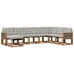 vidaXL Ensemble de canapés d'extérieur 8 Pièces Naturel et Gris clair