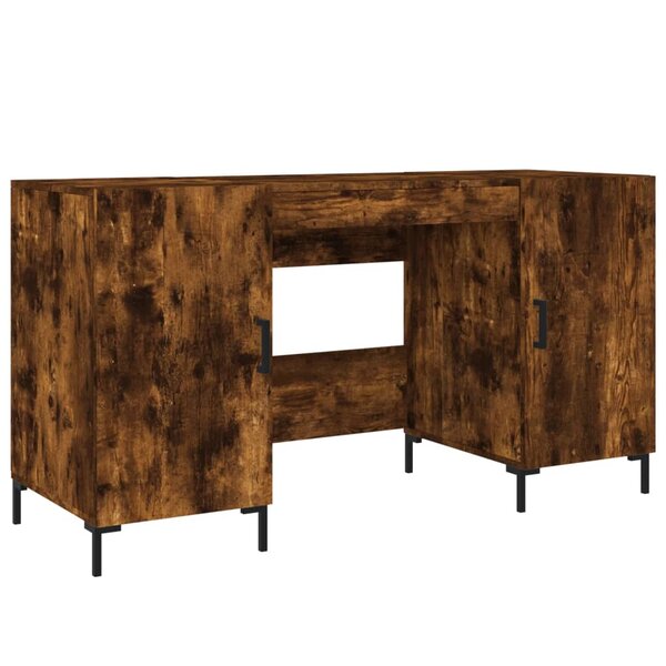 vidaXL Bureau chêne fumé 140x50x75 cm bois d'ingénierie