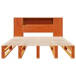 vidaXL Lit bibliothèque sans matelas cire marron 135x190cm bois massif
