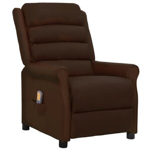 vidaXL Fauteuil de massage Marron Similicuir
