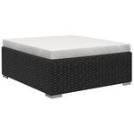 vidaXL Salon de jardin 12 Pièces avec coussins résine tressée noir