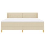 vidaXL Lit à ressort avec matelas - Crème  180 x 200 cm Tissu