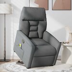 vidaXL Fauteuil de massage inclinable Gris foncé Tissu