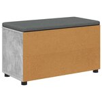 vidaXL Banc d'entrée avec coussin Uni Gris béton 80 x 38 x 46 cm