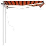 vidaXL Auvent automatique capteur de vent LED 3 5x2 5 m Orange marron