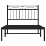 vidaXL Cadre de lit métal sans matelas avec tête de lit noir 100x190cm