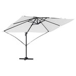 vidaXL Parasol Roma à Bras Déporté Beige et Noir 352 x 251 x 260 cm