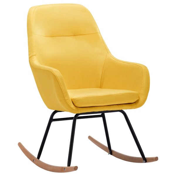 vidaXL Chaise à bascule Jaune moutarde Tissu