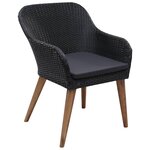 vidaXL Ensemble à dîner de jardin 7 Pièces Résine tressée Noir