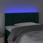 vidaXL Tête de lit à LED Vert foncé 100x7x78/88 cm Velours