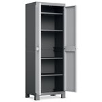 Keter armoire de rangement avec étagères logico noir et gris 182 cm